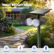 Barrina Outdoor Solar Spot Lights, 24 LED, 360 Adjustable, Color Changing, Waterproof, Solar Powered, 6 Pack