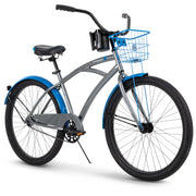 Huffy 56642P7 Carlisle 26-In. Cruiser Bicycle for Men, Gray and Blue