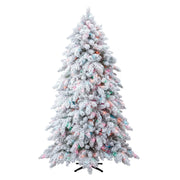 Holiday Time TG76M2N04D01 7.5' Pre-Lit Lincoln Pine Green Flocked Artificial Christmas Tree