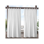 Exclusive Home 84 x 54 Winter White Solid Print Outdoor Curtains With Tab Top (2 Pack)
