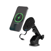 iHome 15W Magnetic Wireless Charging Car Mount 8pc Kit with Retractable Cable