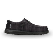 HEYDUDE Wally Stretch Sox Men's Loafers, Breathable Knit, Memory Foam Insole, Black, Size 8M, 41898-060