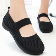 NOKIO Women Running Shoes, Breathable Knit Uppers, Soft Orthopedic Arch Support, Slip-On Sneakers, Wide Fit, Black