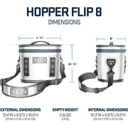 YETI Hopper Flip 8 Soft Cooler, ColdCell Insulation, Waterproof HydroLok Zipper, DryHide Shell, Royal Blue, 8 Quart, 18060132253