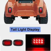 Partiue Golf Cart Light Kit Compatible with Club Car DS 1993+, 12V LED Street Legal Deluxe Headlight Tail Light Assembly with Turn Signals Hazard Light Switch Horn Brake D-Deluxe DS 1993-UP