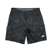 Aftco Deckhand Camo Men's Fishing Shorts, Black Storm Camo, 40 in Waist, Durable Water-Repellent, Multiple Pockets, UPF 50, 81538366