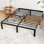 CONCETTA WMJOMX-BF Full Bed Frame 14-Inch Elevated Platform Heavy-Duty Steel with Underbed Storage Black Full Size