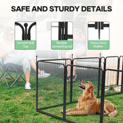 Naipo Dog Playpen, 32in Height, 16 Panels, Portable Metal Fence, Indoor and Outdoor Use, Black