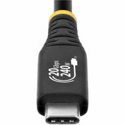 StarTech USB4 USB-C Cable, 6ft, 20Gbps Data Transfer, 240W Power Delivery, 4K 120Hz Video, Black, CC6FT20GUSB4TP