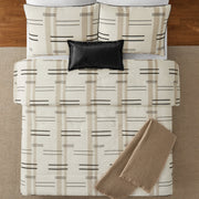 Mainstays Full/Queen Comforter Set, All-Season, 5-Piece, Tan Modern Dash