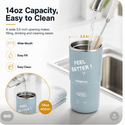 AlfaBot Temperature Control Heated Travel Mug, Smart Self Heating, 14 Oz, Green, EC1-G-1