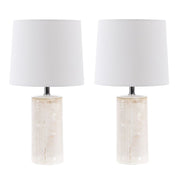 Safavieh Jonie Solid Ceramic Table Lamp Set of 2, Ivory, 19 in, LED Bulbs Included, TBL4335B-SET2