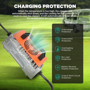 DUOYI 48V 18A Automatic Lead Acid Golf Cart Battery Charger, Smart Fast Charging, IP67 Waterproof, Aluminum Body, 16ft Cord, MMT636