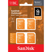 SanDisk SDSDBNN-016G-AW6W4 Outdoors SD UHS-I Card 16GB 4-Pack