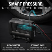 Noco AIR15 Portable Tire Inflator, UltraFast 15A 80 PSI, Digital Gauge, Smart Pressure Technology, LED Flashlight, 12V, Compact Design