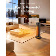 Lairy 24'' 1500W Fast Electric Ceramic Tower Heaters with Thermostat. Black