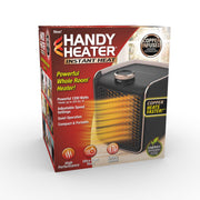 Ontel Handy Heater Instant Heat Electric Space Heater, Copper Infused Ceramic Technology, 1200W, Adjustable Heat Settings, Portable Black 24020