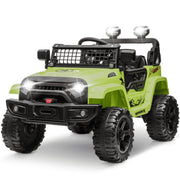 Clovercat 12v 7 Hours Powered Kids Ride on Toys Truck Car w/Parent Remote Control, Green - 3 years and up