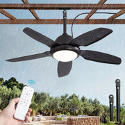Zardon 42in Modern Outdoor Ceiling Fan with 6-Speed DC Motor, Dimmable LED Light with 3 Color Temperatures, Weather-Resistant, Black LX42