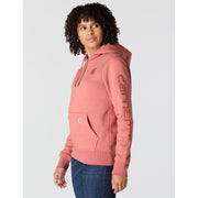 Carhartt Women's Iconic Clarksburg Logo Athletic Sweatshirt, Dusty Cedar Heather, Medium, 102791-RD0