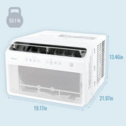 Keystone KSTAW08INV 8,000 BTU Window Mounted Inverter Air Conditioner with Remote Control, White