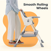 Harppa HC220 4-in-1 Convertible Baby High Chair, Gray PU Leather, Adjustable Tray, Foldable, 11.9 lb