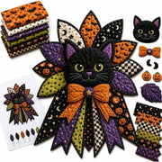 DIY Quilted Halloween Pumpkin Door Hanger Kit, Beginner Sewing Craft for Adults, Seasonal Wall Decor with Ghost and Witch Motifs