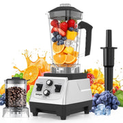 Sentryse 2-in-1 Blender Grinder Combo, 1800W Motor, 68oz Pitcher, 20oz Grinder Cup, Stainless Steel Blades, Adjustable Speed Control, Silver