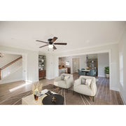 Mainstays 52 Inch Hugger Indoor Ceiling Fan with Light Kit, Black, 5 Reversible Blades, 3-Speed AC Motor, EF600W(A)-52BK