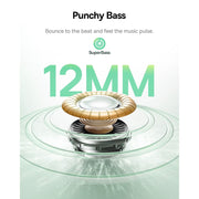 Baseus Bass EP10 NC Wireless Earbuds, Hybrid Active Noise Cancellation 43dB, 12mm Super-Bass Drivers, 41H Playtime, 4-Mic AI Clear Calls, IP55 Water Resistant, Black