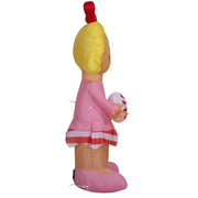 Gemmy Cindy Lou Who Inflatable Christmas Decoration, 5 Ft Tall, Pink Dress with Peppermint Candy, Indoor and Outdoor, LED Lights, Polyester