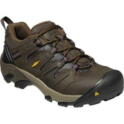 KEEN Utility Lansing Low Steel Toe Work Shoe, Waterproof Leather Mesh, Cascade Brown/Fired Brick, Wide 12