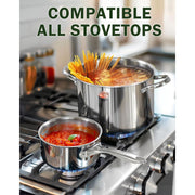 Cooks Standard Stainless Steel 6-Piece Multi-Ply Clad Cookware Set, Silver, Includes 1.5-Quart and 3-Quart Saucepans with Lids, 8-Quart Stockpot with Lid