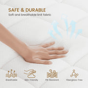 VQRking Full Size Hybrid Mattress, 10 Inch Euro Top, Medium Firm, Cooling Gel-Infused Memory Foam, Pocket Coils, Reinforced Edge Support, Motion Isolation, Gray