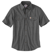 Carhartt Original Fit Midweight Chambray Short Sleeve Work Shirt, Black Chambray, X-Large, 104369-BKC