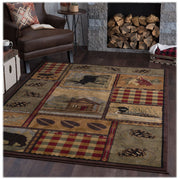 Tayse Rugs Homespun Cabin Novelty Lodge Area Rug - Multi-Color - 8'9