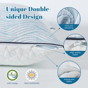 Yalamila WW-CP-Q2 Hotel Cool Pillow Reversible Pillow, Shredded Memory Foam Pillow, Standard/Queen Pillows 20
