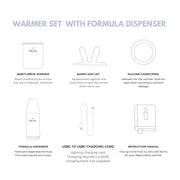 The Baby's Brew Portable Baby Bottle Warmer Pro Set, Dual Heating Modes, Battery-Powered, Leak-Proof Stainless Steel, Smart Sensor Technology, Includes Formula Dispenser