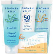 Bergman Kelly Travel Toiletries Set, 4 Piece, Tropical Waterfall Scent, 1 oz Each, 200 Pack