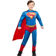 Rubies 1001910 SM Superman Costume for Boys, Muscle Chest Jumpsuit with Attached Gold Belt and Full-Length Cape, Blue, Small (6/7)