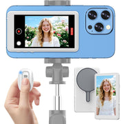 Pulaim Vlog Selfie Monitor Screen, Magnetic Wireless Rear Camera Monitor, 4K 60FPS, Bluetooth Remote, Type-C Connection, White
