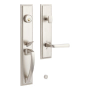 MNG-EXTR-5002- Brass Entry Door Set - No Backset - Left Hand - Satin Nickel