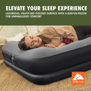 Ozark Trail Queen Air Mattress, 13 in Thick, Built-In USB Pump, Supportive Coil Beams, Includes Storage Bag and Repair Patch, 11671KEUSX26