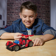 Hasbro Marvel Spider-Man VenomVersus Epic World of Action Miles Morales Remix Blast Racer, Red and Black, 4-Inch Figure and Vehicle Set