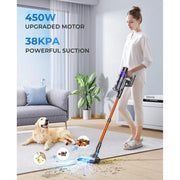 Laresar E8 C38000Pa 450W Powerful Stick Vacuum, Orange