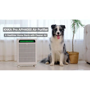 KNAK Pro Air Purifier, Dual HEPA 13 Filters, 242 CFM CADR, Ultra-Quiet 22 dB, White, AIRP4