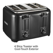 Proctor Silex Toaster with Wide Slots & Toast Boost, 4-Slice, Black