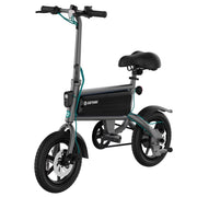 GOTRAX S2-BLACK Shift S2 Electric Folding Bike with Pedals, Black frame with gray accents