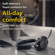 Jabra Evolve2 65 USB-C Wireless Headset, Stereo, Black, 37-Hour Battery Life, Passive Noise Cancellation, Microsoft Teams Certified