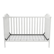 Baby Relax Adele 3-in-1 Convertible Crib, White, Solid Pine Wood, Adjustable Mattress Heights, Non-Toxic Matte Finish